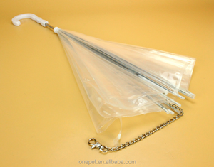 <span class=keywords><strong>Paraguas</strong></span> de invierno para perros pequeños con impermeable transparente y correa para caminar Material de poliéster de patrón sólido - Product Image 5