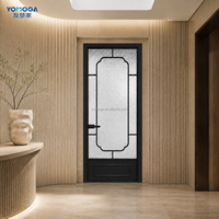Puertas Batientes de Aluminio al por Mayor en Oferta, Puertas Abatibles Personalizadas con Doble Acristalamiento Templado, Minimalistas para Dormitorio y Baño