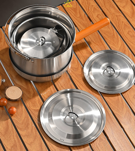<span class=keywords><strong>Set</strong></span> di Pentole da Campeggio in Acciaio Inox 304, <span class=keywords><strong>Set</strong></span> con Bollitore per Escursioni, Cucina all'Aperto e Picnic - Product Image 3