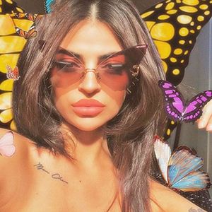 Gafas de Sol de Moda con Protección UV400, Montura Grande, Sin Marco, Metálicas, Forma de Mariposa, para Mujer, Gran Venta - Product Image 2