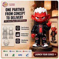 Figurine articulée personnalisée OEM/ODM en PVC/ABS, modèle de personnage mignon à visage rouge, idéale pour la décoration de bureau ou comme cadeau promotionnel.