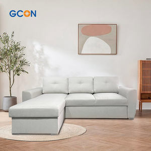 Canapé-lit moderne en tissu avec cadre en bois, fonction de refroidissement et espace de rangement pour le salon - Product Image 5