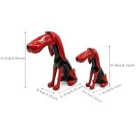 Figurine créative de teckel à grande bouche colorée en résine pour la décoration intérieure et les cadeaux, idéale pour la peinture par transfert d'eau.