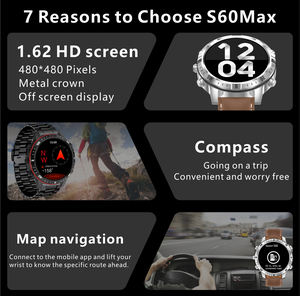 Reloj Inteligente OEM S80 <span class=keywords><strong>MAX</strong></span> con NFC, Brújula, Navegación GPS, Calendario, Pantalla Curva de 1.9 Pulgadas, Pantalla Grande, Batería de Larga Duración para Hombre - Product Image 3