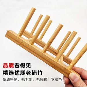 Bamboo Draining <b>Rack</b> Square Quick Dry Dish <b>Rack</b> For Tea Set <b>Plate</b> Bowl Storage Anti Mildew Drip Tray - Product Image 4