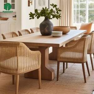 मोनट्री आधुनिक सरल ठोस लकड़ी रेस्तरां प्रकाश विलासिता रेट्रो व्यक्तित्व भोजन तालिका डिजाइनर रचनात्मक लंबी तालिका - Product Image 2