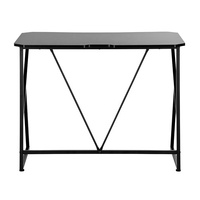 Escritorio de juegos rectangular de con portavasos para auriculares, mesa de juegos grande resistente, escritorio de juegos