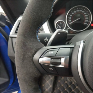 Housse de <span class=keywords><strong>volant</strong></span> en daim noir, couture manuelle, pour bmw 3 GT 320 330iM xDrive M X5 X6 - Product Image 4