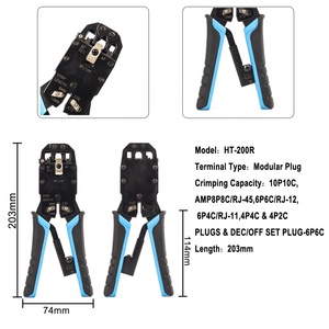 Mèo 6 Cáp Nối <span class=keywords><strong>Modular</strong></span> Cắm Uốn Tóc Bồng Công Cụ HT-200R Vũ Nữ Thoát Y Cuttar Mèo 7 Crimper Công Cụ - Product Image 2