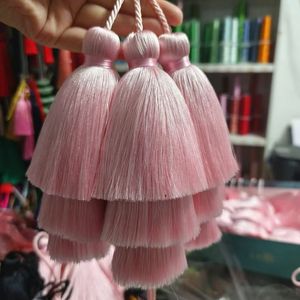 Sjzmm Super <span class=keywords><strong>épaisse</strong></span>ur 3 couches glands 15cm grands glands en soie Fringe100 % rayonne pour la décoration de fête pour la fabrication de bijoux - Product Image 1