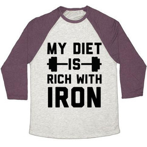 La mia dieta è ricca di ferro, maglietta da baseball unisex in tessuto tri-blend - Product Image 2