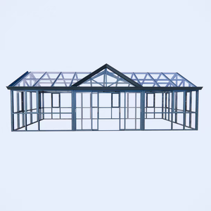 Verrière en aluminium sur mesure avec toit triangulaire en verre |   Extension de villa écologique avec <span class=keywords><strong>solarium</strong></span> extérieur pour jardin - Product Image 1