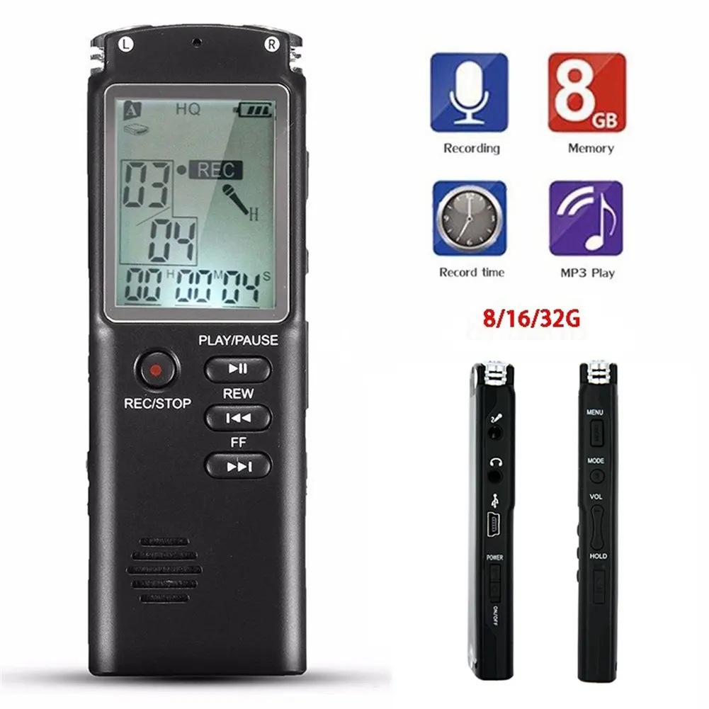 Mini dispositivo de grabación automática de Voz digital pequeño T60, grabadora activada por voz recargable por USB para reuniones de trabajo, entrevistas