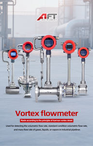 開封デジタル高精度デジタル4-20mA IP65 304SSガス・空気・蒸気補償型渦流量計 - Product Image 6