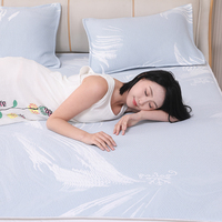 Parure de lit rafraîchissante en soie glacée lavée, ultra douce, imprimée, pour l'été, linge de lit lisse et respirant, housse de couette et draps
