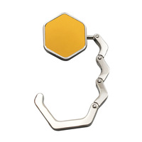 Meetee BB-090 9*4.6cm Crochets hexagonaux pliables portables en alliage de zinc à paillettes pour sac à suspendre sur le côté de la table, support de sac à main