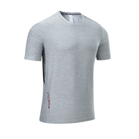 Kaos Olahraga Pria, Logo Kustom Cepat Kering Kemeja Lari Poliester Spandex untuk Pria