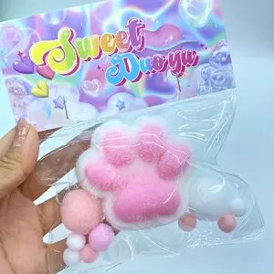 New Style Big Cat Claw Kawaii Animal Rebound Silicone Squeeze Toy Mochi Squishy Soft Toy Girl Adult