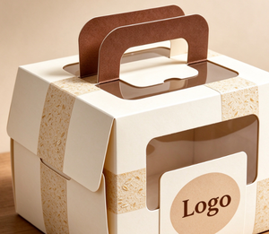 Caja para Pastel, Caja de Papel Biodegradable de Grado Alimenticio con Asa y Ventana para Regalos Navideños, Ideal para Guardar Pequeños Postres - Product Image 4