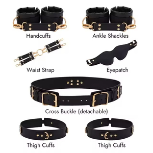 Esposas Ajustables, Grilletes para Tobillos y Muslos, Antifaz, Correa Cruzada para la Cintura, Juegos para Adultos, Bondage Sexual, Kit BDSM, Conjuntos de Restricciones para Parejas - Product Image 6