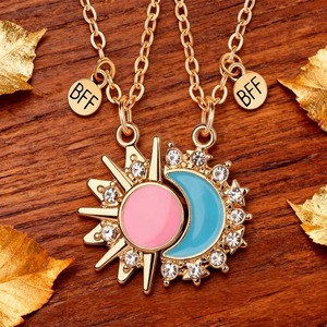 Collar de <span class=keywords><strong>la</strong></span> <span class=keywords><strong>Amistad</strong></span>, Regalos para el Día de San Valentín, Conjuntos de Joyería Fina, Collares Magnéticos con Corazón <span class=keywords><strong>y</strong></span> Delfín, Aleación Plateada para Mujer - Product Image 3