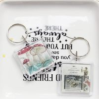 세련된 디자인의 직사각형 아크릴 맞춤형 키체인, 기념일, 휴일 기념품으로 사진을 빠르게 담을 수 있는 DIY 키체인