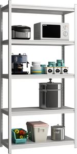5 Layer Corrosion Protection <b>Steel</b> Kitchen Storage <b>Rack</b> Office & Bathroom Boltless Metal Shelf with Wheel - Product Image 2