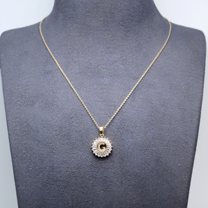สร้อยคอจี้เพทายตัวอักษร G ชุบทองแท้พร้อมส่ง - Product Image 5