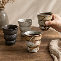 Tasse à café en porcelaine vintage en gros, 4 finitions émaillées, faite à la main, en forme de beignet, logo personnalisé, OEM ODM, compatible micro-ondes et lave-vaisselle