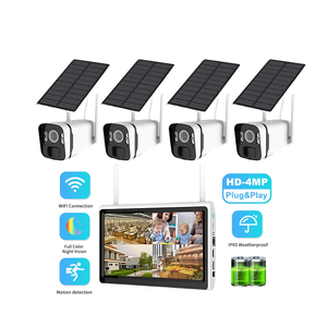Sistema de Cámaras de Seguridad Inalámbricas Solares de 4 Canales, Kit NVR WiFi HD de 4MP con Visión Nocturna, Detección de Movimiento, Resistente a la Intemperie para Exteriores - Product Image 1