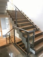 Système de balustrade pour escaliers, poteaux en acier inoxydable et balustrade en verre trempé, poteau en verre pour balcon, garde-corps en verre