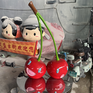 Dễ thương phim hoạt hình anthropom định hình trái cây tượng tùy biến lớn sợi thủy tinh anh đào điêu khắc mô phỏng trái cây rau nhựa tượng - Product Image 6