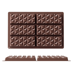 <b>Silicone</b> Chocolate Mold 6-Cavity Diamond Design Heat Resistant <b>Baking</b> Cake Mold Dubai - Product Image 5