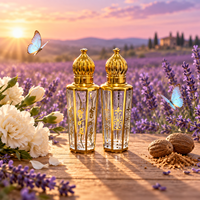 Flacons d'huiles essentielles de luxe 12 ml, flacons en verre vides de style arabe pour déodorant, sérum de soin de la peau, octogonaux mats, sérigraphiés