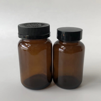 Bouchon de sécurité pour enfant bouche large ambre bleu vert Packer pharmacie petite bouteille de pilule pot en verre pour capsules de complément alimentaire
