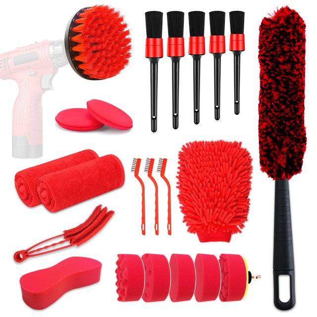 Car Cleaning Brush Set, Car Detail Brush, Car Interior and Exterior Cleaning Brush Set, Car Wheel Cleaning