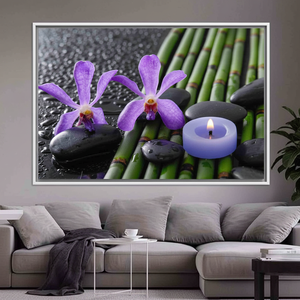 ศิลปะติดผนังลายป่าไผ่สุดหรู - แผ่นผ้าใบพิมพ์ลาย, ผ้าใบกรอบสีขาว - Product Image 3