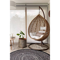 Fauteuil suspendu en rotin moderne et durable avec cadre rond pour balançoire de jardin extérieur