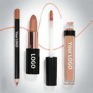 Juego de Delineador y Lápiz Labial Mate de Lujo Personalizado con MOQ Bajo, Kit de Labios de Marca Privada - Product Image 1