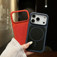 MOQ 500 Casing Ponsel Silikon Cair Warna Solid dengan Pengisian Daya Nirkabel Magnetik untuk iPhone 18 Pro Max 18Pro, Pelindung Belakang Lunak