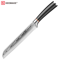 Couteau à pain Damas KEEMAKE en pouces, 67 couches, manche en résine G10, ambidextre, pour boulanger et chef