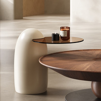 Table basse en verre trempé de style italien, design Wabi-sabi de luxe léger, table d'appoint de style mid-century, nouvelle collection pour salon, 5 options