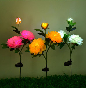 Luces <span class=keywords><strong>Solares</strong></span> con Forma de Flor de Peonía, IP65, PVC, LED de Bajo Consumo, Decoración de Jardín, Resistentes al Agua, Color Violeta Jacinto - Product Image 3