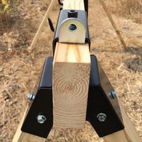 Supports de cibles en acier robuste 2x4 avec finition thermolaquée noire, fixation sur poteau en T pour support et accroche-cibles