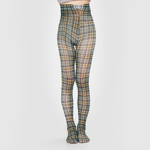 Collants en <span class=keywords><strong>nylon</strong></span> à taille haute, motif écossais <span class=keywords><strong>rouge</strong></span>, avec logo personnalisé, pour fêtes et usage quotidien - Product Image 4