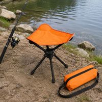 Tabouret pliant triangulaire portable pour le camping, gain de place, tissu Oxford 600D, tabouret pliant avec rotation à 360 degrés pour les voyages