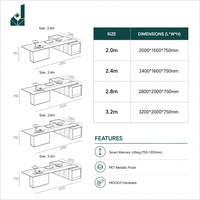 Bureau de direction moderne en L intelligent, réglable en hauteur électriquement, 4 mémoires, avec table d'appoint et rangement pour bureau d'entreprise