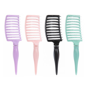 Peigne à cheveux Razor Tail à dents larges, pour usage humide et sec, peigne de coiffure à domicile, noir, violet clair, rose clair, vert clair, ABSPP, fil de nylon - Product Image 1