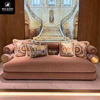 Italienisches Luxus Retro Samt Dreisitzer-Sofa Hochwertige Wohnzimmermöbel für Hotel und Villa