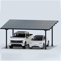 Sistem Pemasangan Kanopi Mobil Tenaga Surya Aluminium OEM untuk 2 Mobil, Beban Angin 60m per Detik, Beban Salju 3kN per Meter Persegi